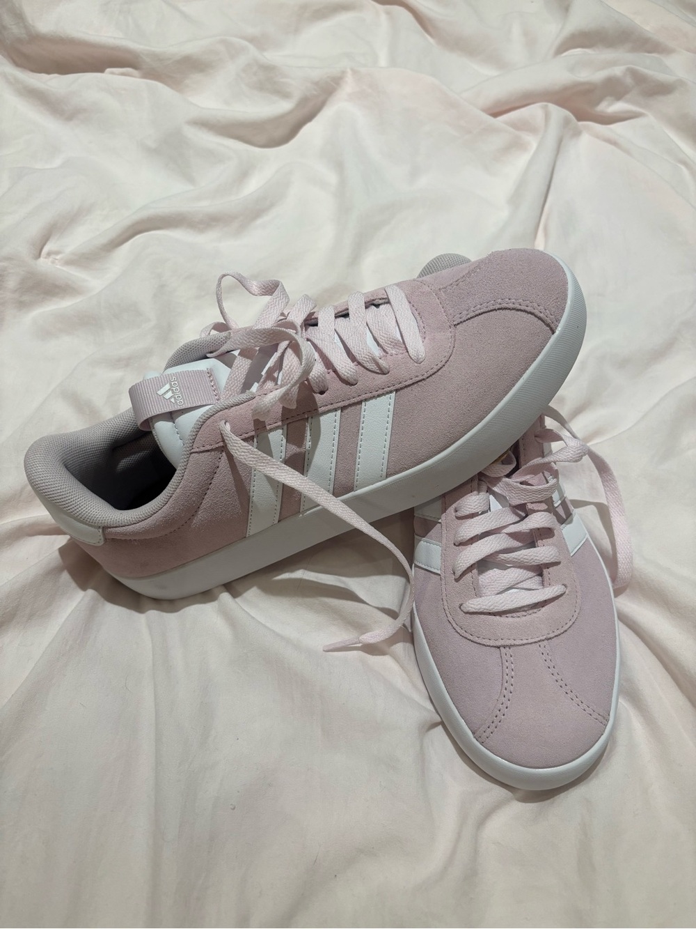 NWT adidas Women’s Light Pink Suede Low-Top Sneakers - Picture 2 of 7